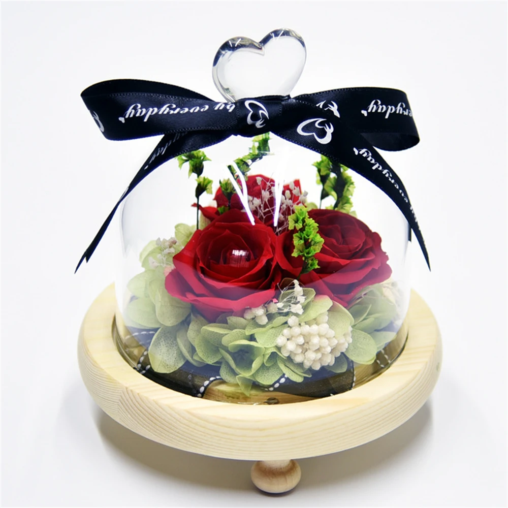 

Preserved Flowers Red Rose Gift For Her Birthday Women Forever In Glass Dome Romantic Love Mother’S Day Christmas Valentin