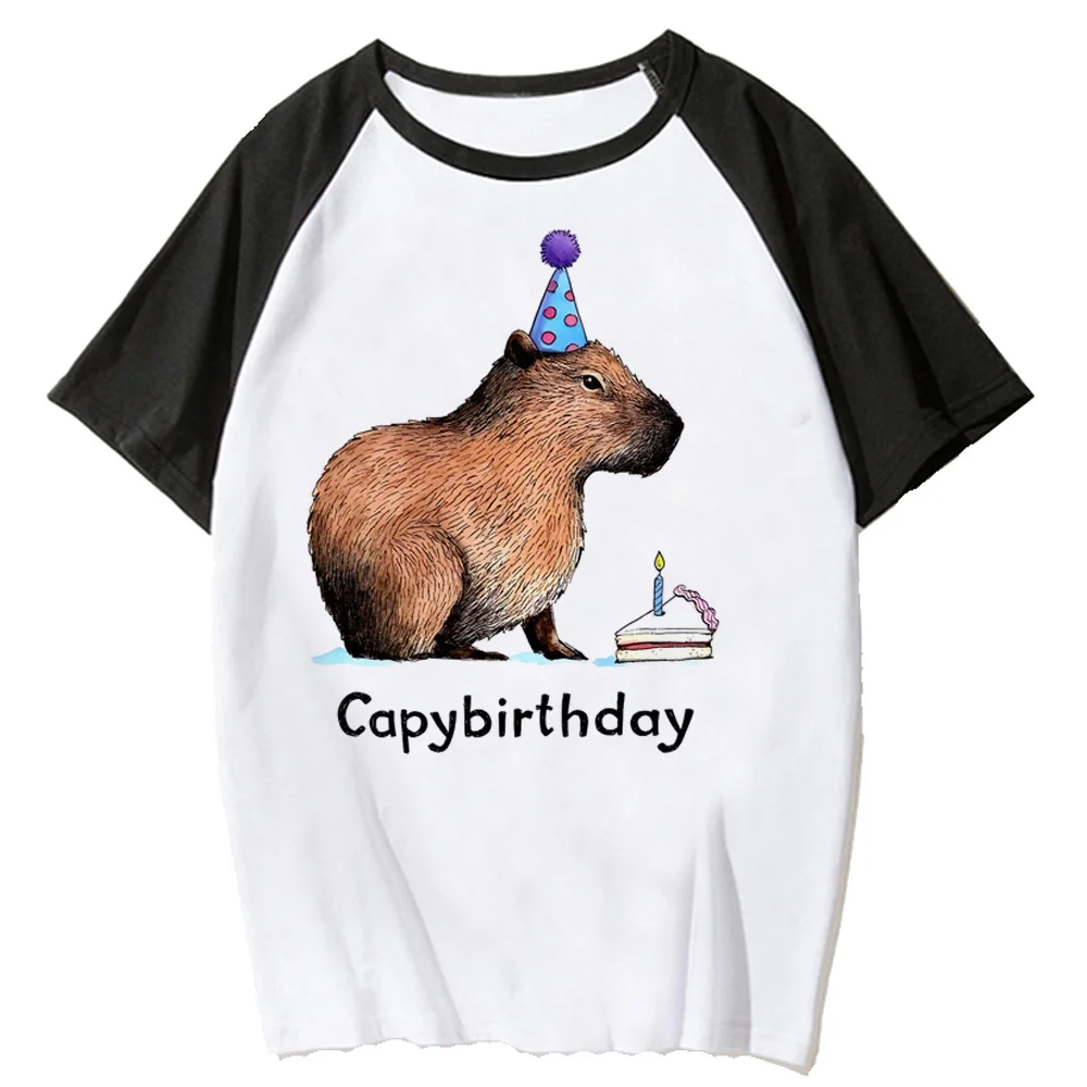 

Capybara t shirt women summer Tee girl manga y2k clothing