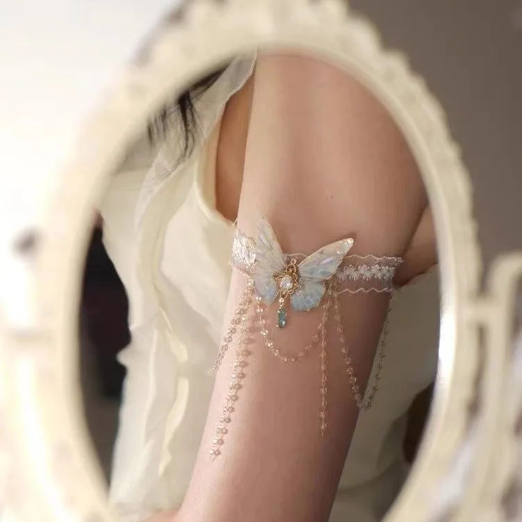 [Поиск товара] градиентная синяя мята Mambo кружевная бабочка кисточка ручная