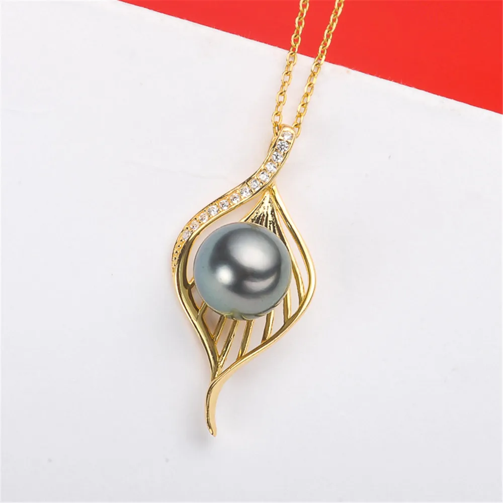 

S925 Sterling Silver Pearl Pendant Settings Blank/Base For DIY Pendant Jewelry Making Accessories Suitable for 8-10mm Bead