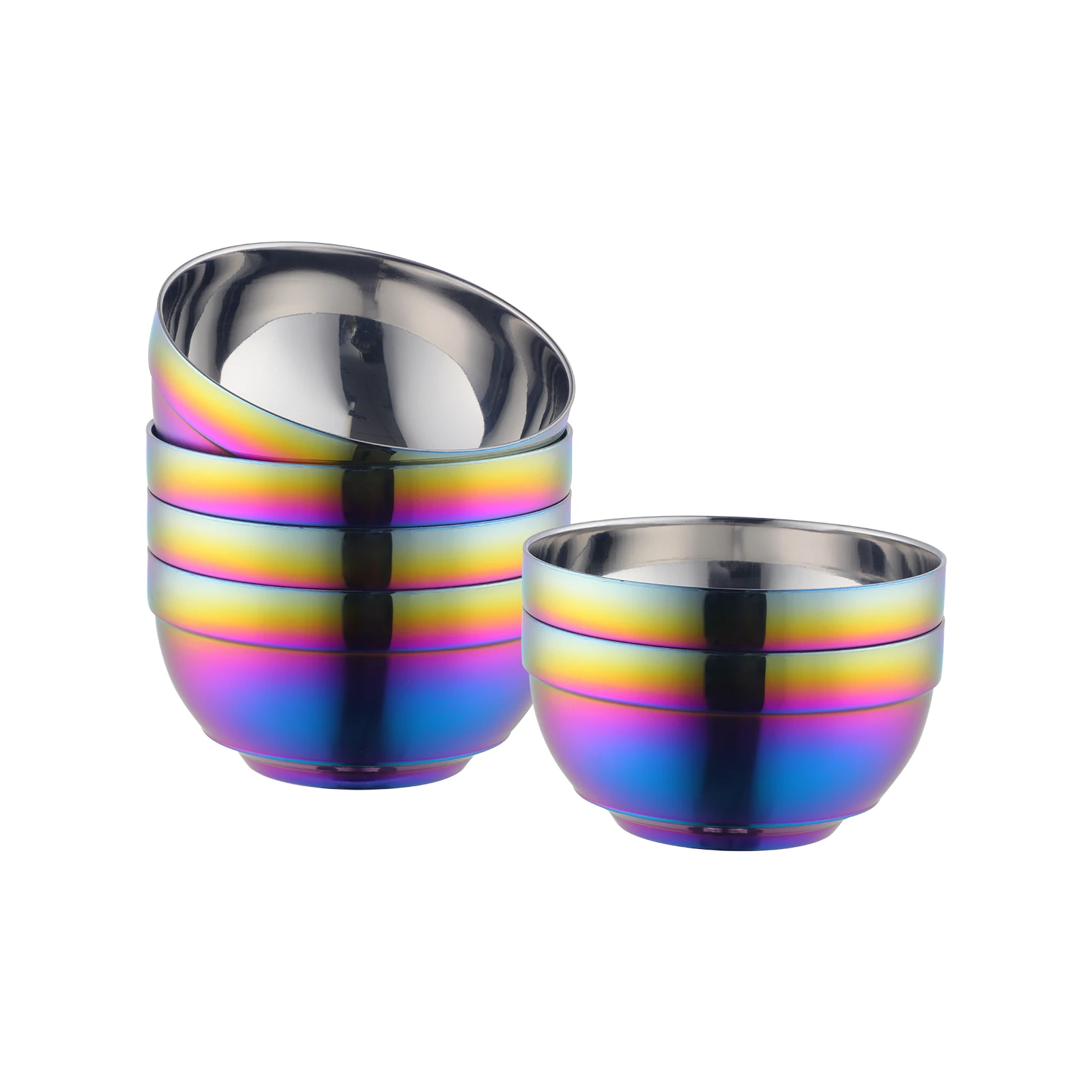 

4.48 inch/5.1inch Diameter18/8 stainless steel bowl salad non slip bowl Anti-scald Storage bread pastries Bowls Meal Mixing