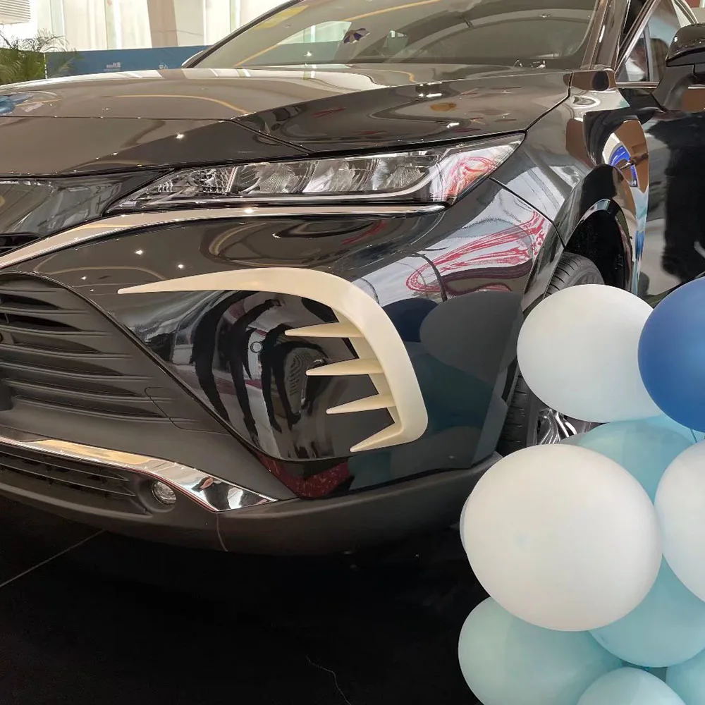 

Для Toyota Harrier Venza XU80 2020 2021 2022 ABS черная отделка переднего лезвия автомобиля Легкая бровь ветер нож бампер крышка наклейка