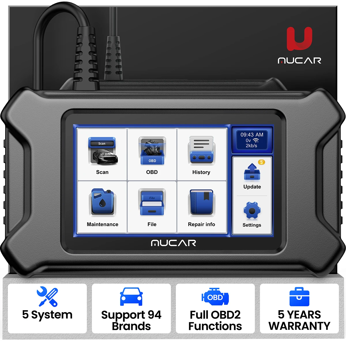 

MUCAR CS4 Professional OBD2 Diagnostic Tool Oil/EPB/SAS/TPMS Reset Lifetime Free Car OBD 2 Code Reader Scanner Free Wifi Update