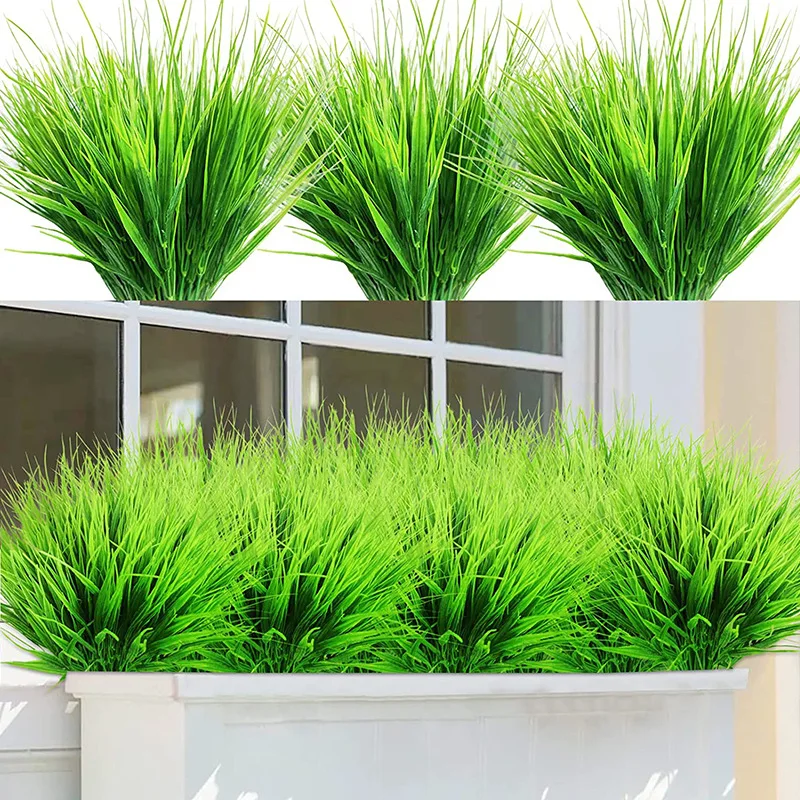 

7 Fork water grass Eucalyptus Plastic Artificial Plants Green Grass plastic flower Plant Wedding Home Decoration Table Decors