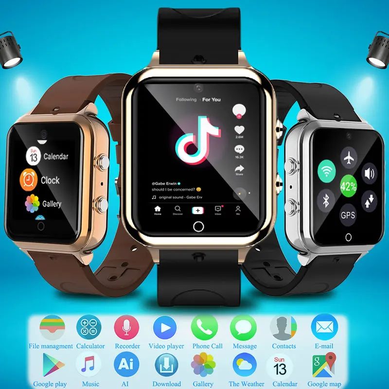 

All Netcom 4G Android Smartwatch Heart Rate Monitoring GPS WiFi Download Payment Wechat AI for Xiaomi Gift Game Video Men Women