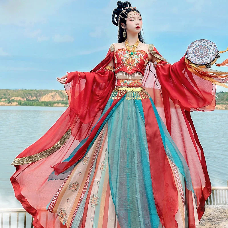 

Hanxu Exotic Hanfu Tianzhu Girls' Han Element Improved Ancient Clothing Complete Set of Summer New Xianqi