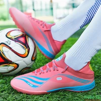 pink soccer shoes men ultralight football boots low cut fgtf teenagers soccer sneakers professional training football shoes men