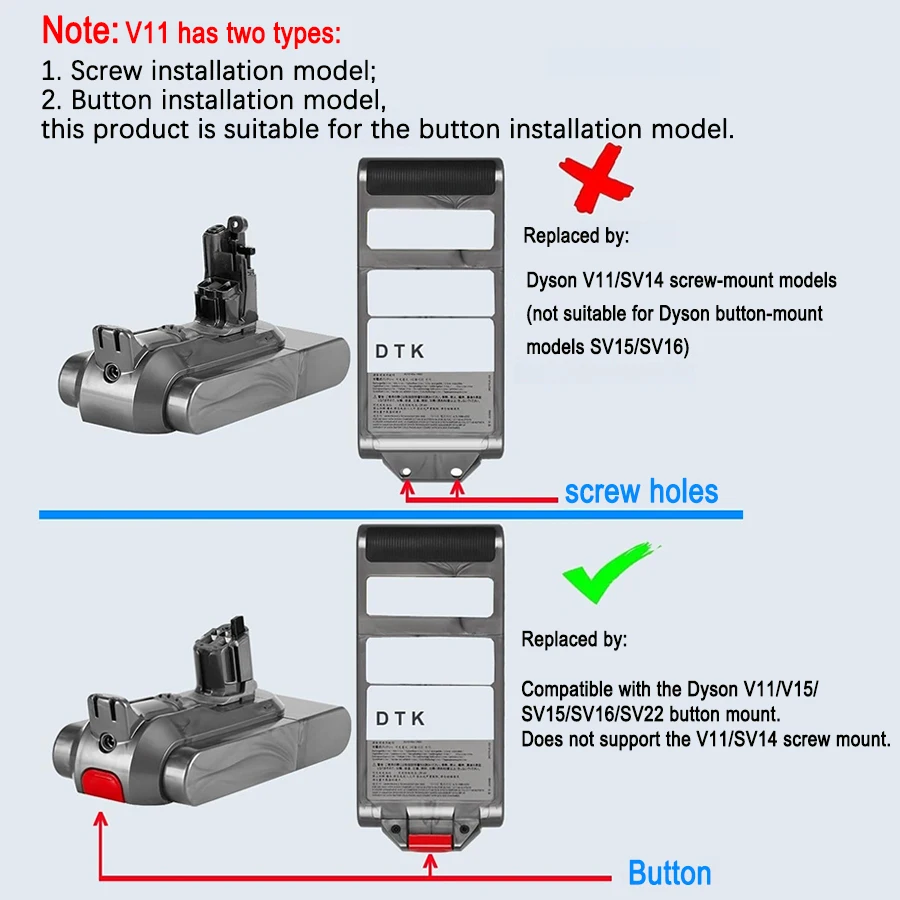 Фото 100% НОВАЯ перезаряжаемая батарея 6800/9800 мАч для Dyson V11 V15 DT Abs SV15 V11, пушистый беспроводной пылесос Animal Absolute №4