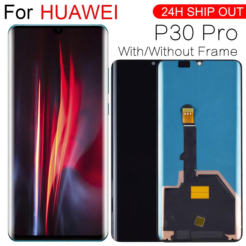 Новый дисплей 6,47 дюйма с рамкой для замены для Huawei P30 Pro, ЖК-дисплей с сенсорным экраном и дигитайзером в сборе, зеркальная фотография