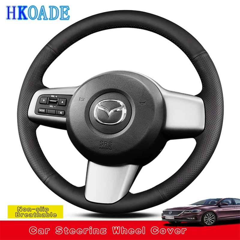 

Настроить Микрофибра Кожа DIY Автомобиль Крышка рулевого колеса для Mazda 2 2008 2009 2010 2011 2012-2014 Автомобильные аксессуары Интерьер автомобиля