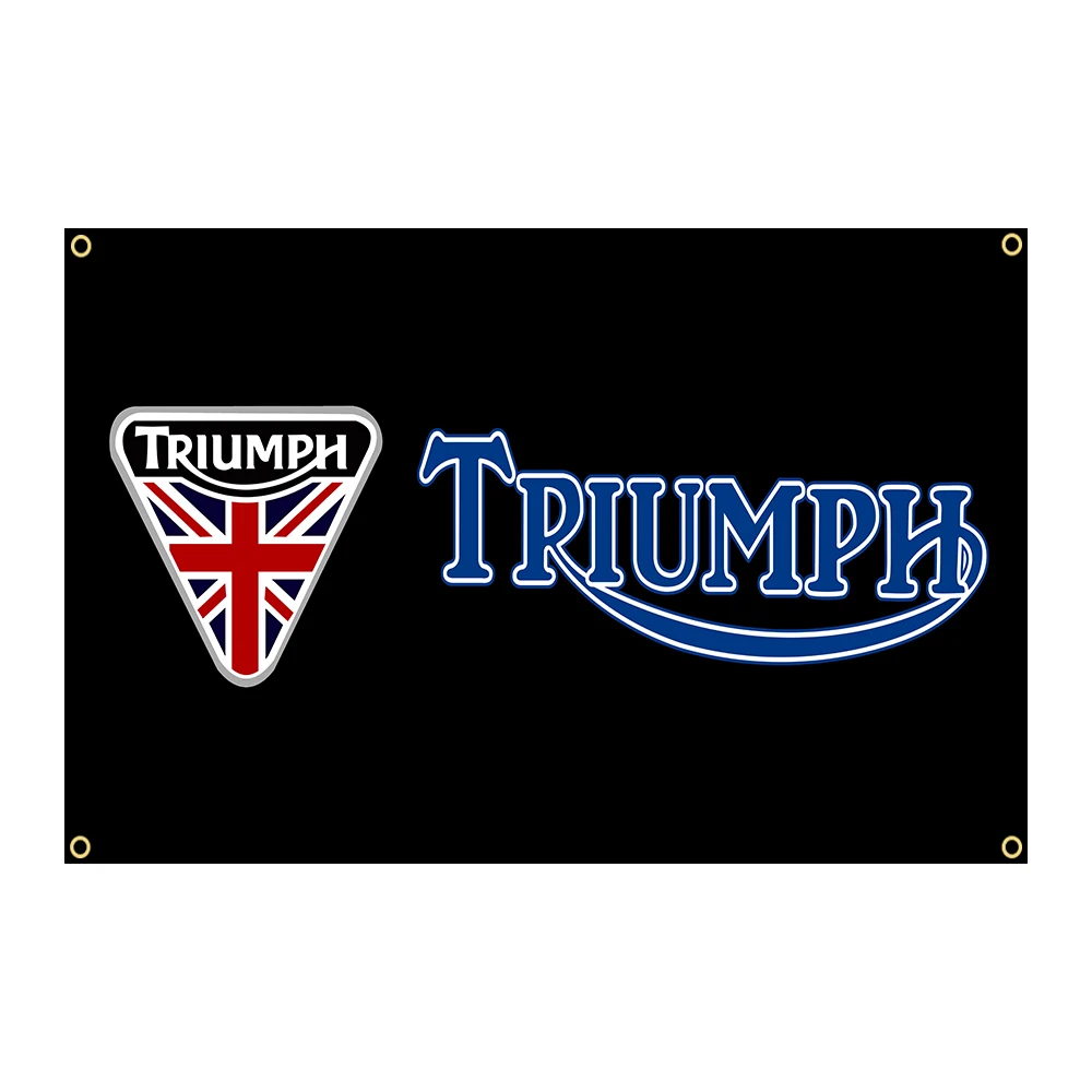 

Триумфный мотоциклетный флаг 90x150 см, полиэстер, печатный гоночный Фотофон для гаража или улицы для украшения