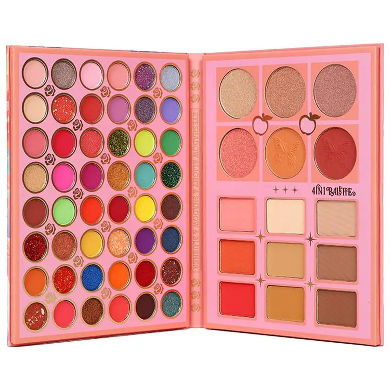 

Палитра для макияжа 4 в 1 Косметика для макияжа для женщин стойкий контурирующий хайлайтер Румяна Тени для век для девушек женщин начинающих