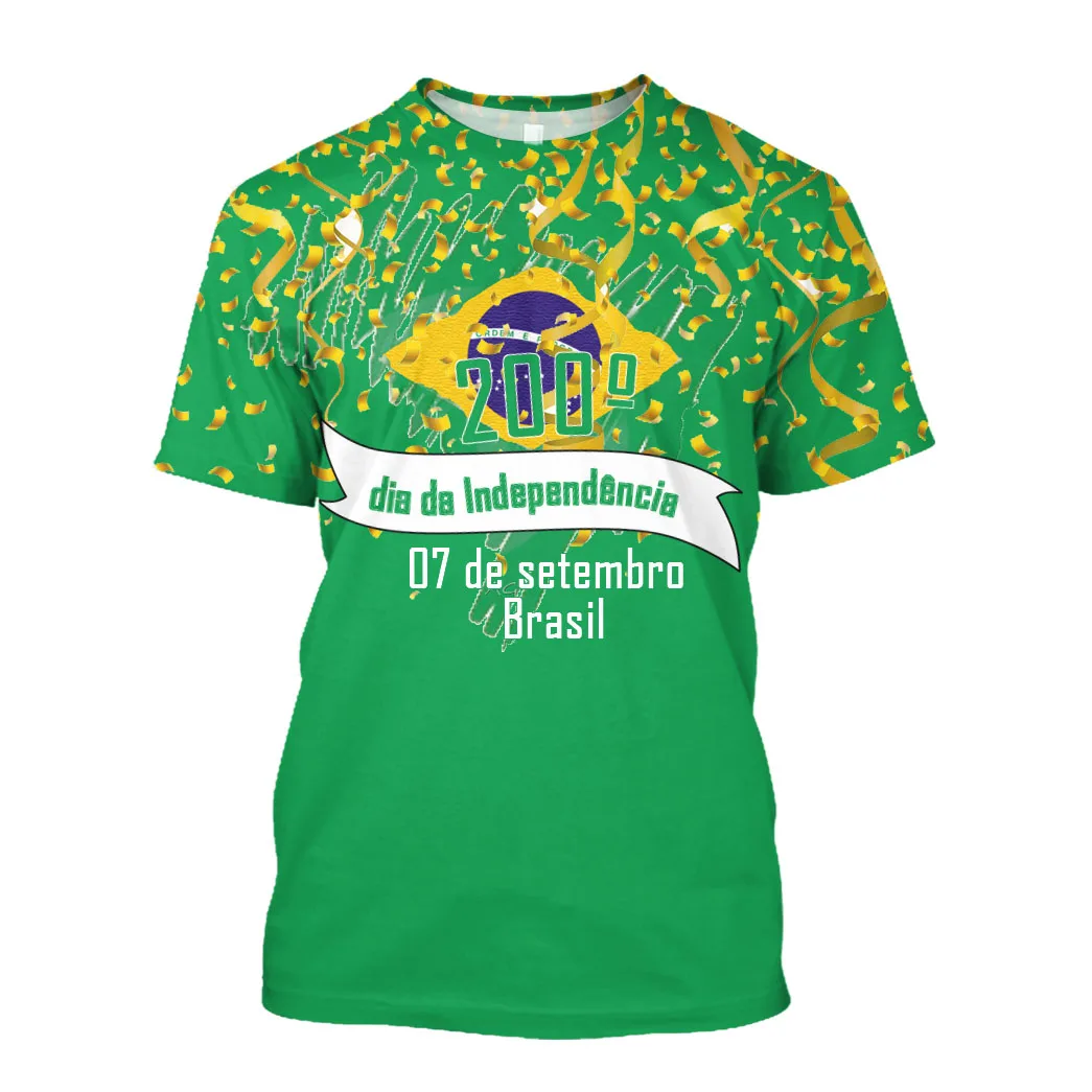 

Jumeast Brasil Flag 3D Graphic T Shirts 200th Independence Day Printed T Shirt September 7 Fireworks Oversized Clothes Cool Tops