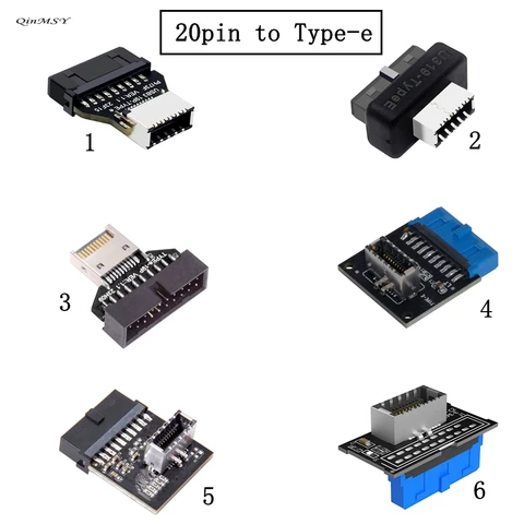 Внутренний разъем USB 3.0 к USB 3.1/3.2 Тип C Передний адаптер типа E 20-контактный на 19-контактный преобразователь для разъема материнской платы ПК