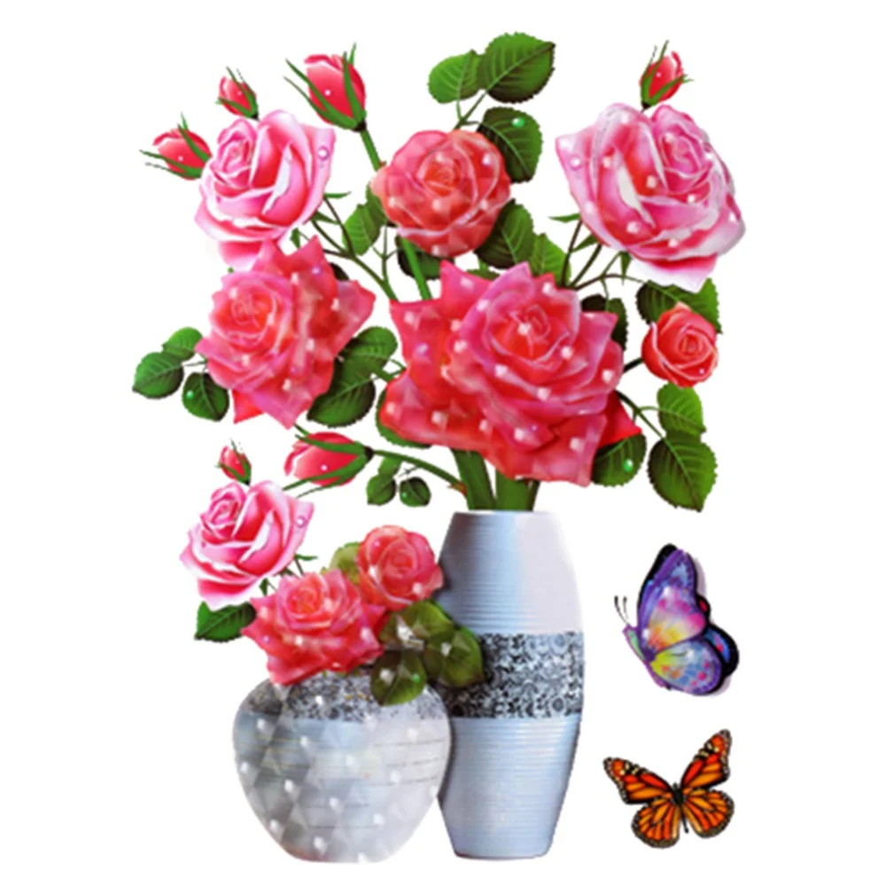 

3D настенная наклейка цветок ПВХ