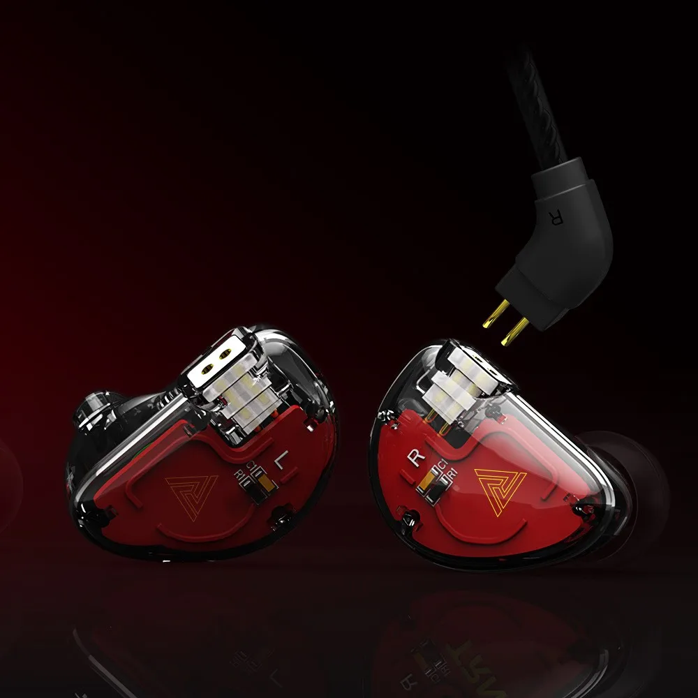 

QKZ VK5 flagship headset in-ear headset 4-unit dynamic subwoofer mobile phone wire-controlled metal earphone earplugs