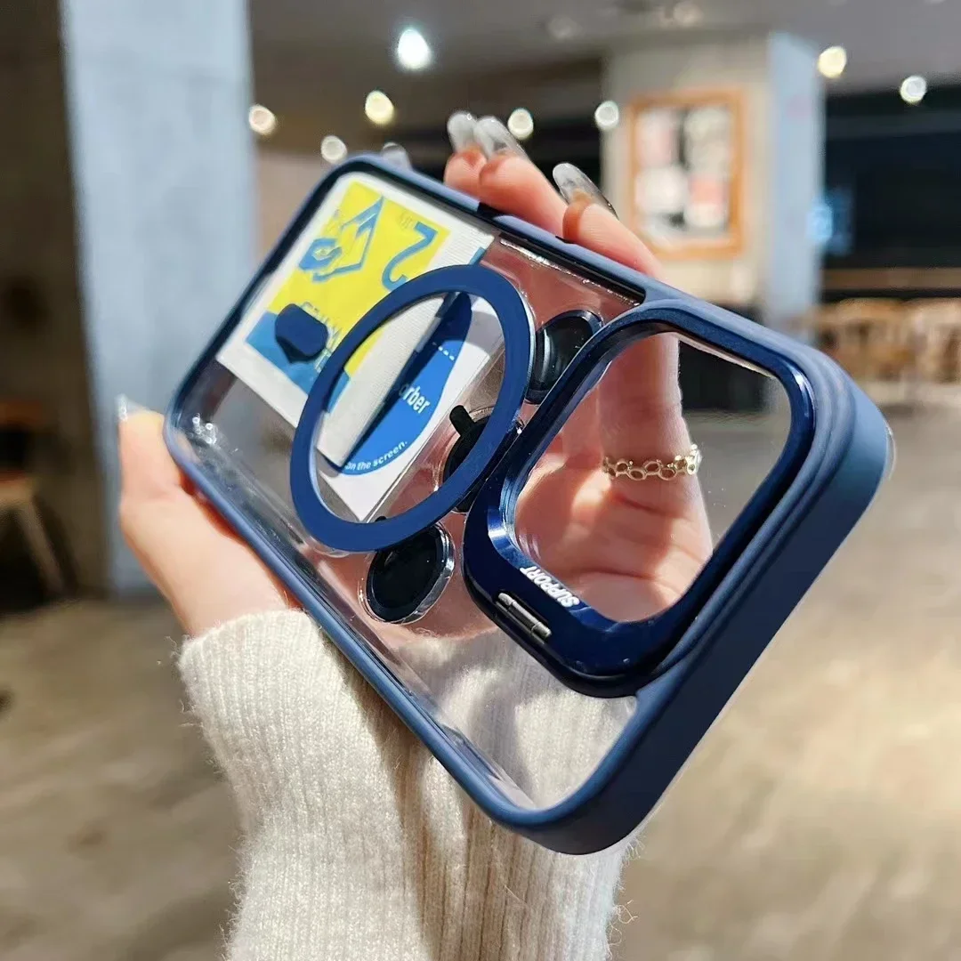 Чехол-держатель С Металлическим Кольцом Совместимый Беспроводной Зарядкой