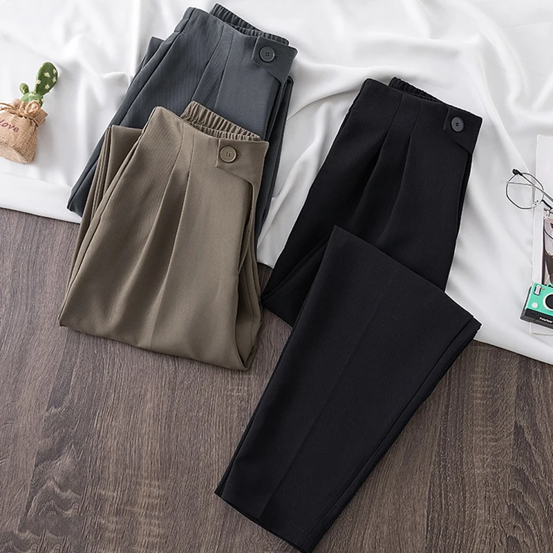 

2022 Autumn Loose Suit Pants Woman Clothes Female Fashion Trousers Women Black pants for office lady