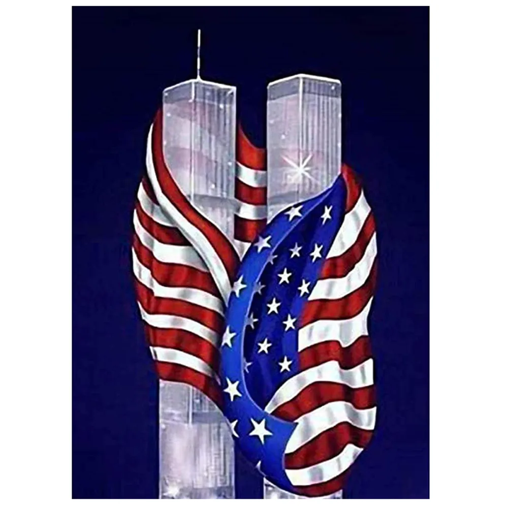 Наборы для алмазной живописи с двойными башнями Американский национальный флаг