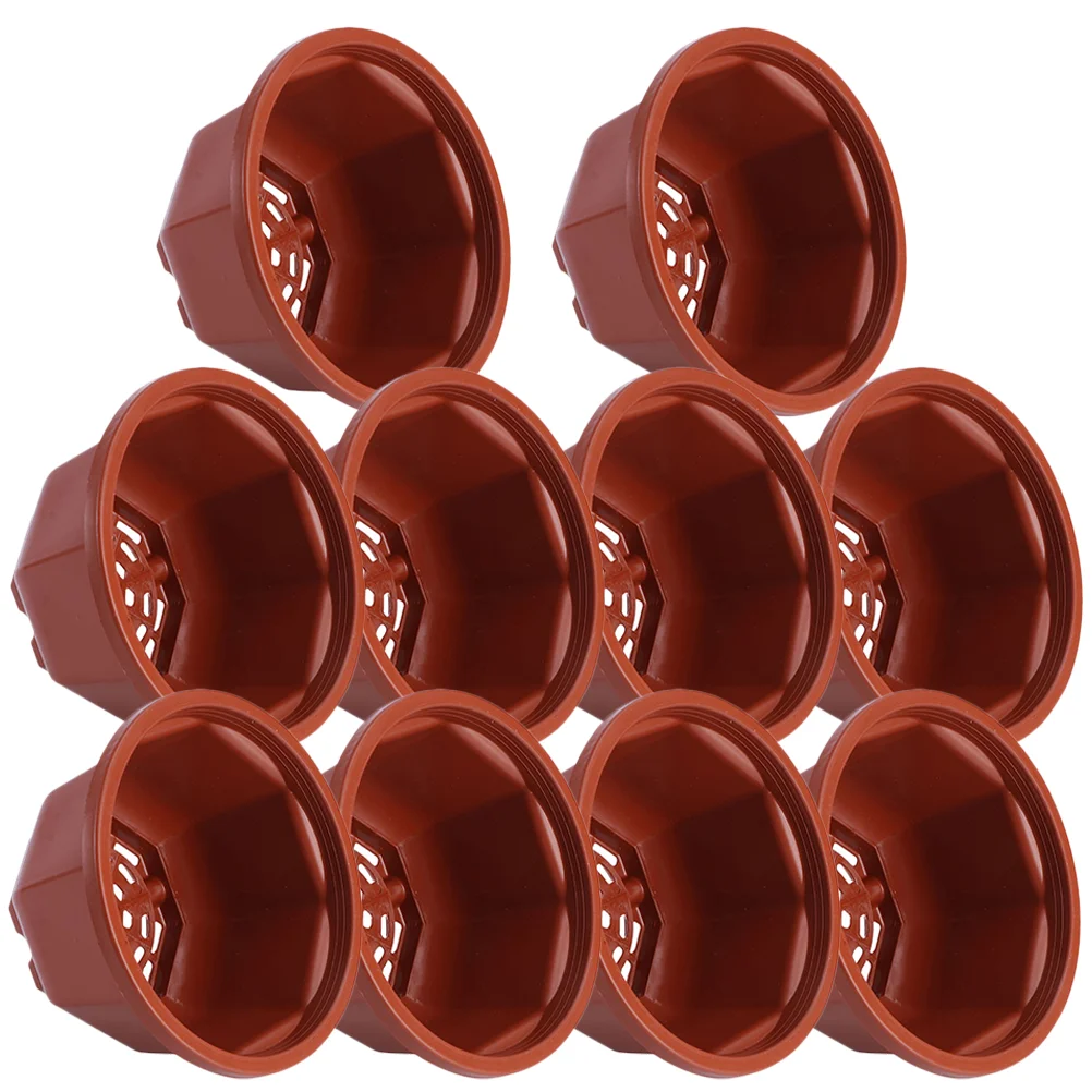 

10Pcs Drainable Flowerpot Octagonal Plastic Pot Plants Growing Pots for Garden House