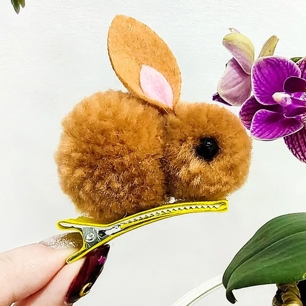 

Headwear Clip Soft Touch Hair Pin Durable Perfect Gifts Stylish Decorative Plush Rabbit Hairpin