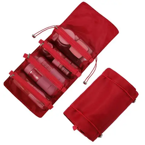 Съемная косметичка 4 в 1, многофункциональная дорожная портативная складная дорожная сумка для хранения, сетчатая косметичка на молнии для женщин