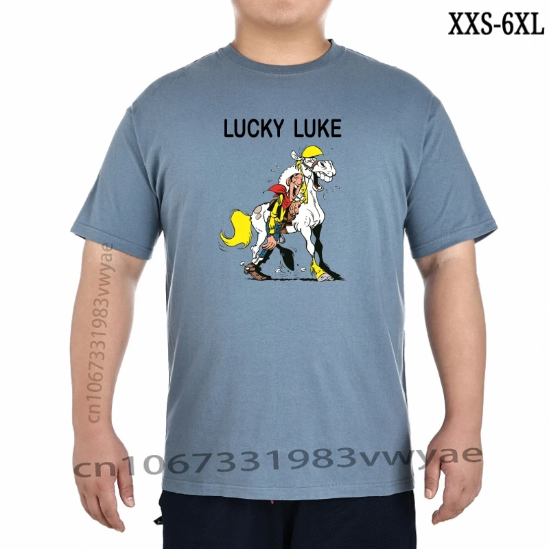 

Texas Cowboys Lucky Luke Vintage Comics Movie Poster Men T Shirt B507 Men Loose Fit Tee Shirt XXS-6XL