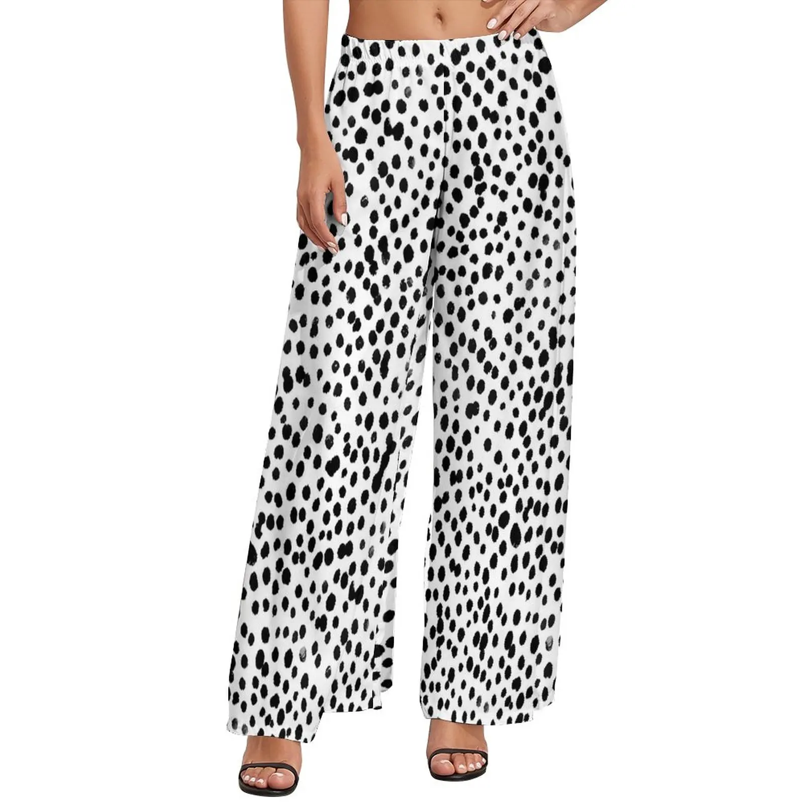 

Dalmatian Pants Animal Prints Streetwear Straight Wide Pants High Waist Sexy Trousers Big Size 4XL 5XL