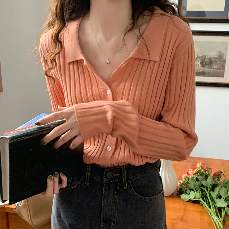 

Top women's utumn nd winter new temperment gentle retro jcket crdign long-sleeved pullover spring nd utumn V-neck