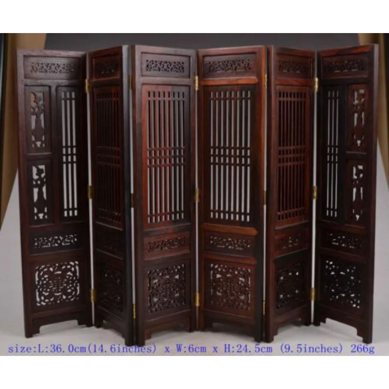 

Collectibles Old Decorated Handwork Wood Hollow Out Carved Flower Screen