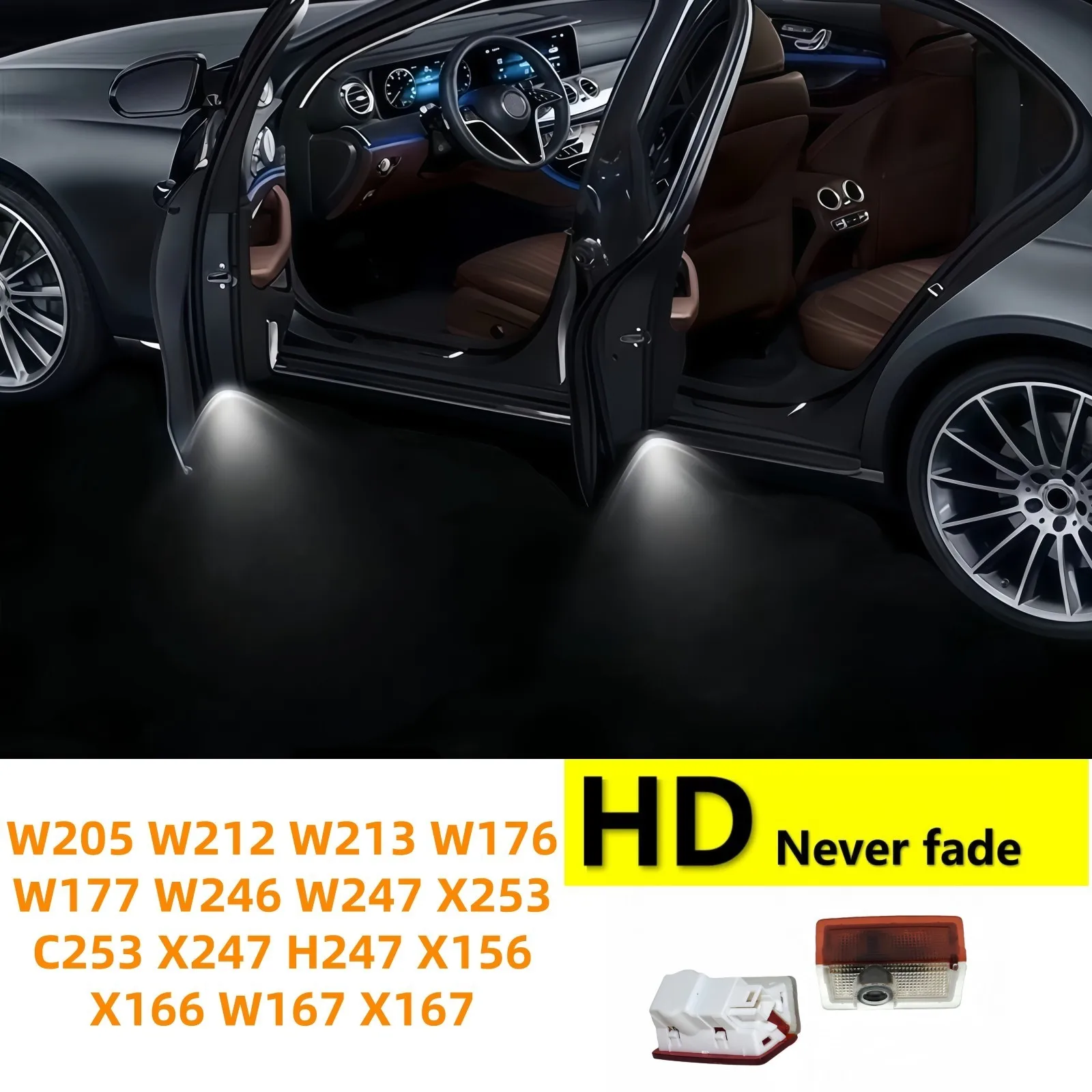 Фото 2 светодиодных проектора для дверей автомобиля Mercedes-Benz, аксессуары H243 W166 W167 X247 X166 H247 W213 X253 W176 W177 W205 W212 X156 №1