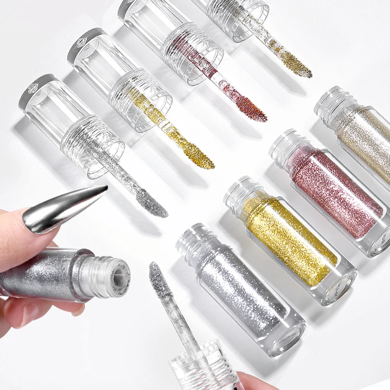 Полутвердая Волшебная зеркальная пудра для дизайна ногтей 3 г/бутылка блестящая