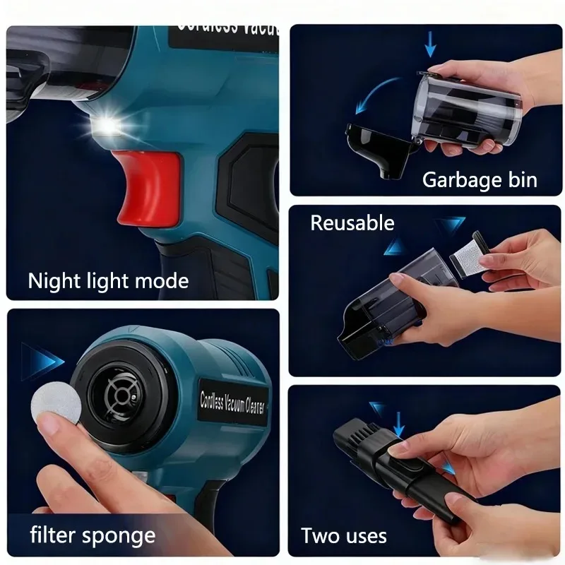 Фото Беспроводной пылесос подходит для литиевой батареи Ryobi 18 В P102 P103 P104 P105 P107 P108 для чистки автомобилей, столов и т. д. №5