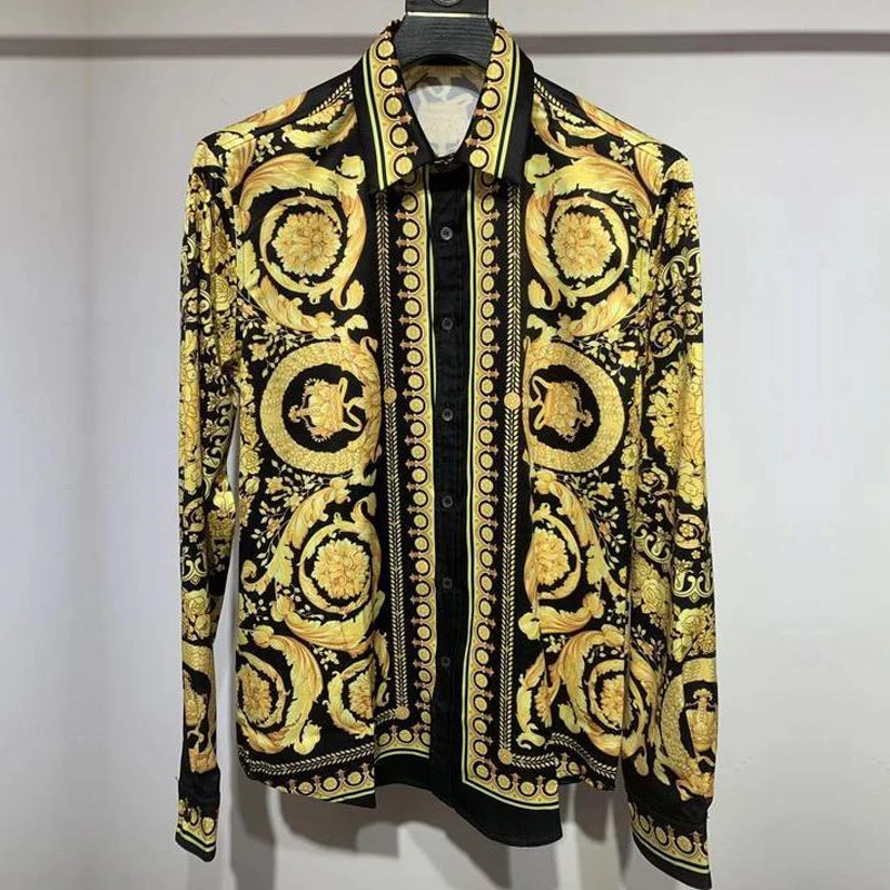 

Мужская рубашка с длинным рукавом и отложным воротником, весна 2023