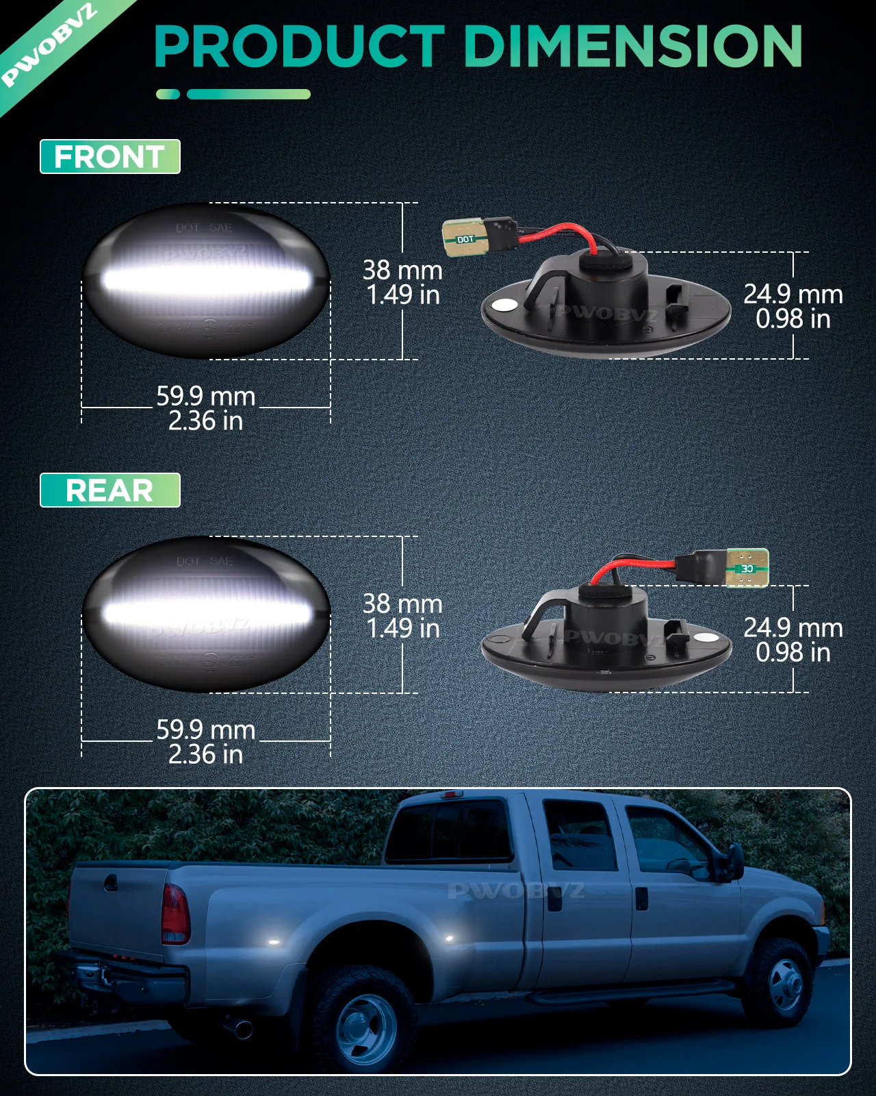 4 шт. дымчатый полностью светодиодный передний задний бампер белые боковые