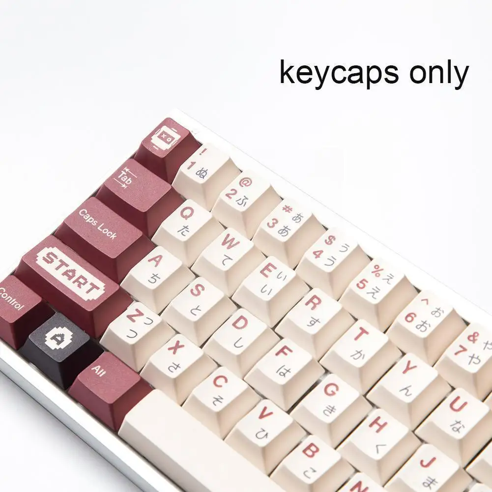

141 Keys Retro Red And White Machine Keycaps Japanese Pbt Keycap Sublimation 61/64/84/87/980 Dye Profile Keyboard Mechanica T7p8