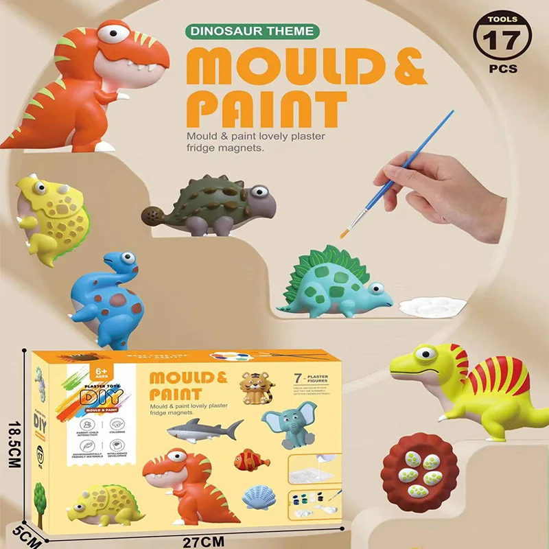 

New Children's Plaster Painting Set Handmade DIY Pouring Plaster Ceramic Graffiti Creative Painting Toys