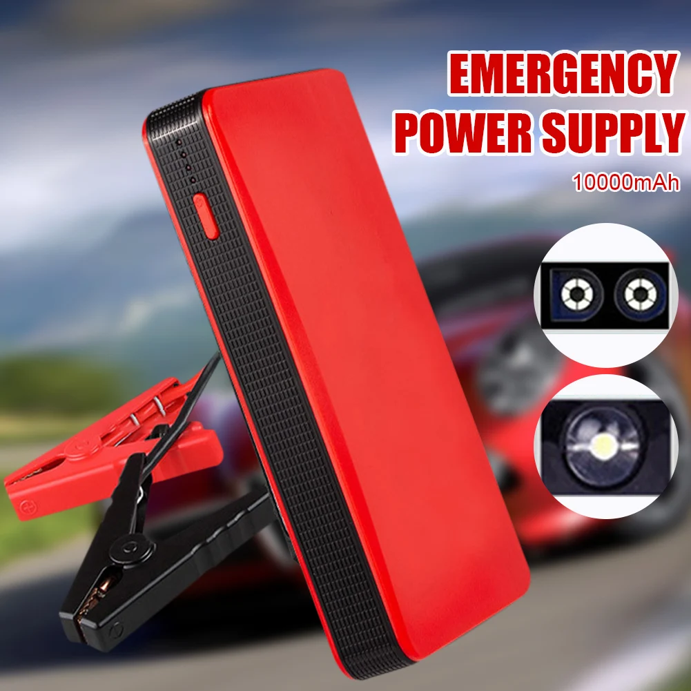

10000mAh Car Battery Jump Starter Power Bank 12V 400A Auto Emergency Booster Starting Device with Flashlight for 2.0L Gasoline