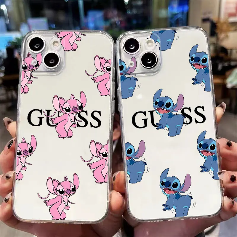 Модный чехол для телефона Disney Stitch iPhone 16 15 14 13 12 11 Plus Pro Max чехлы Mini X XS XR 7 8 SE