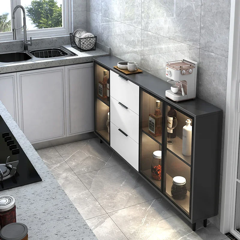 

Sideboard cabinet wine cabinet narrow 25cm small kitchen lockers integrated against the wall.