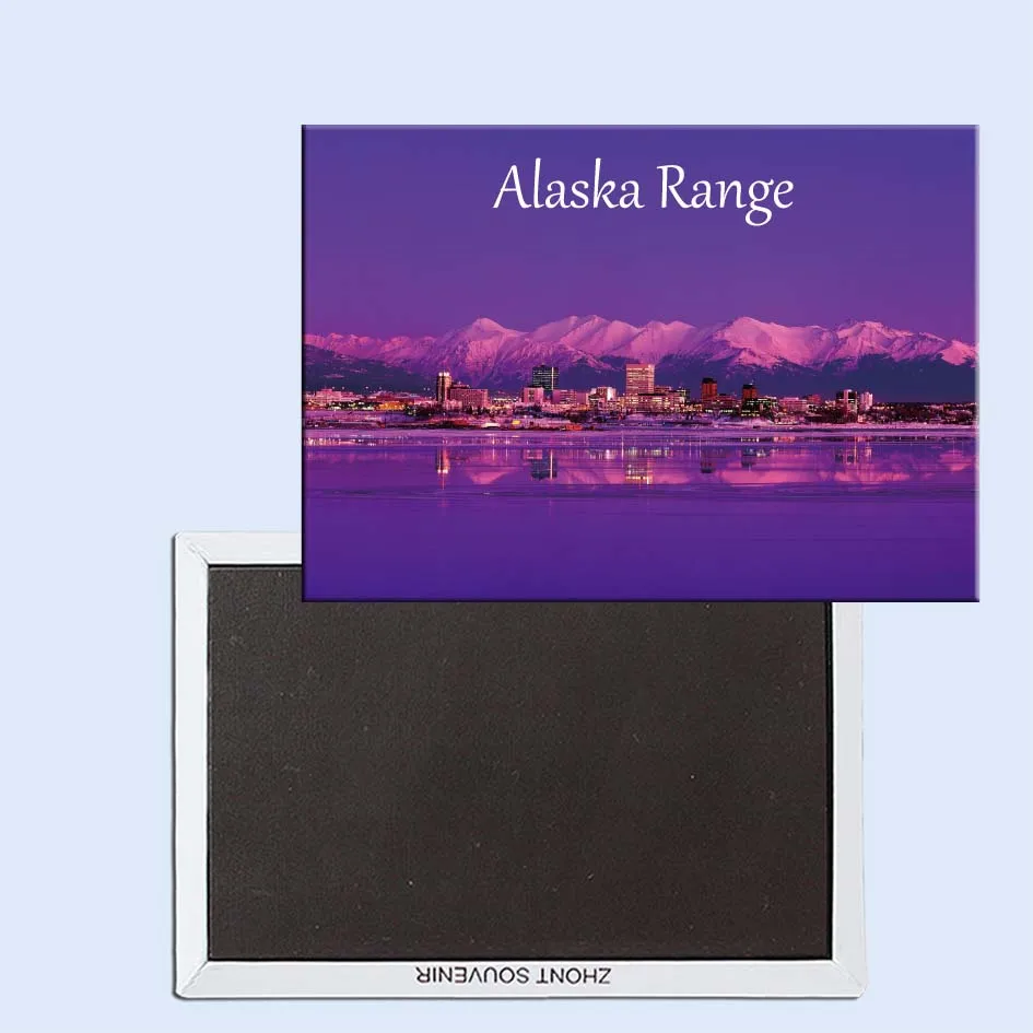 

Туристические сувениры, магнитный холодильник, изысканный подарок 24527, вечерний анкерж Skyline, Аляска