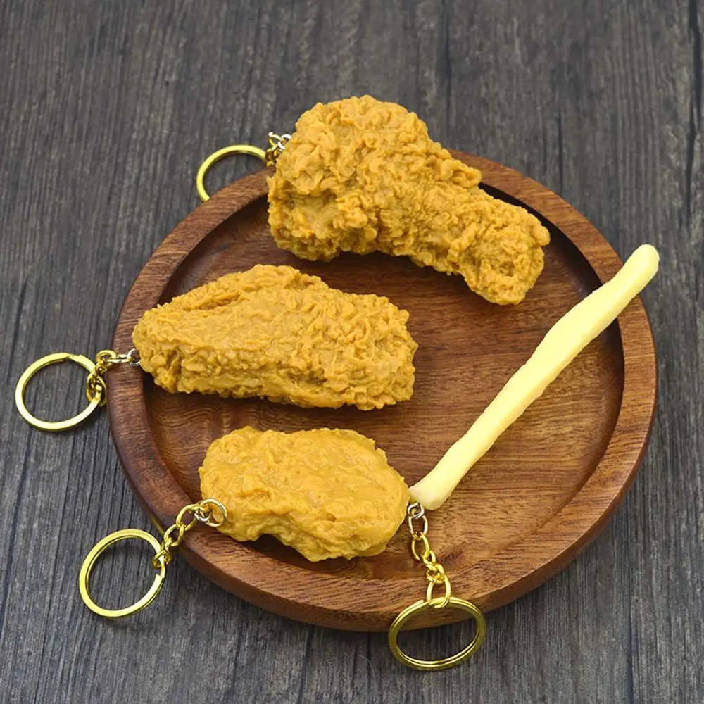 Брелки для ключей с подвеской в виде жареной курицы картошки фри ног Nuggets