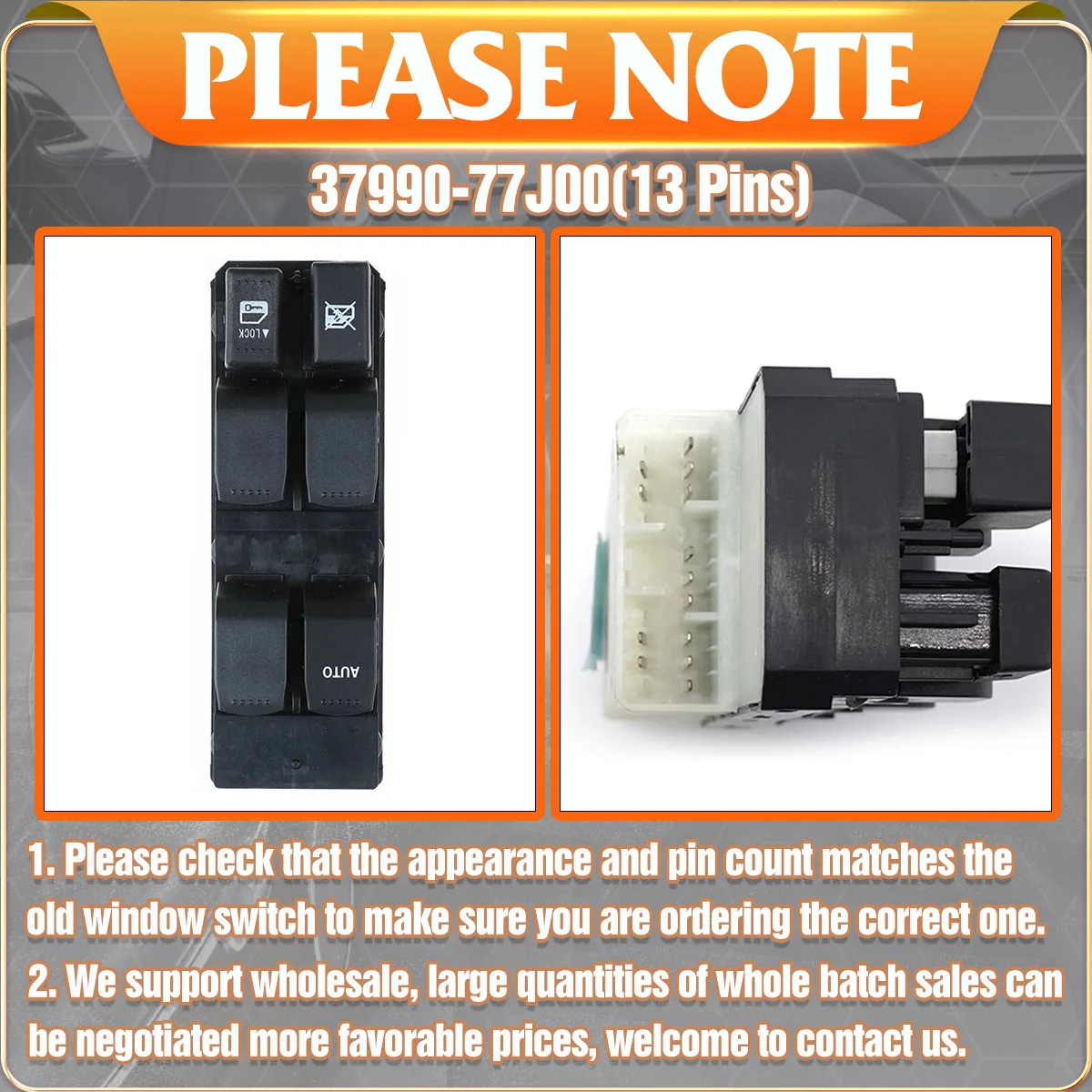 Кнопка главного переключателя окна 37990-77J00 для Suzuki Swift MK1 SX4 2005-2013 New Alto 2010-2013