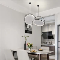 round chandelier creative pendant postmodern light transmitting led art lamp for restaurant living room bar indoor decor