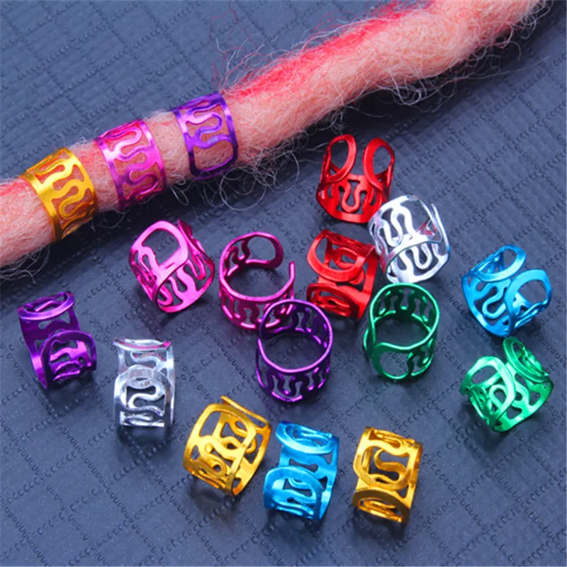 

30Pcs Mix Color Flower Hair Tube Dirty Braiding Dreadlock Braids Beads Adjustable Cuffs Clip for Women Men Kids Styling Tools
