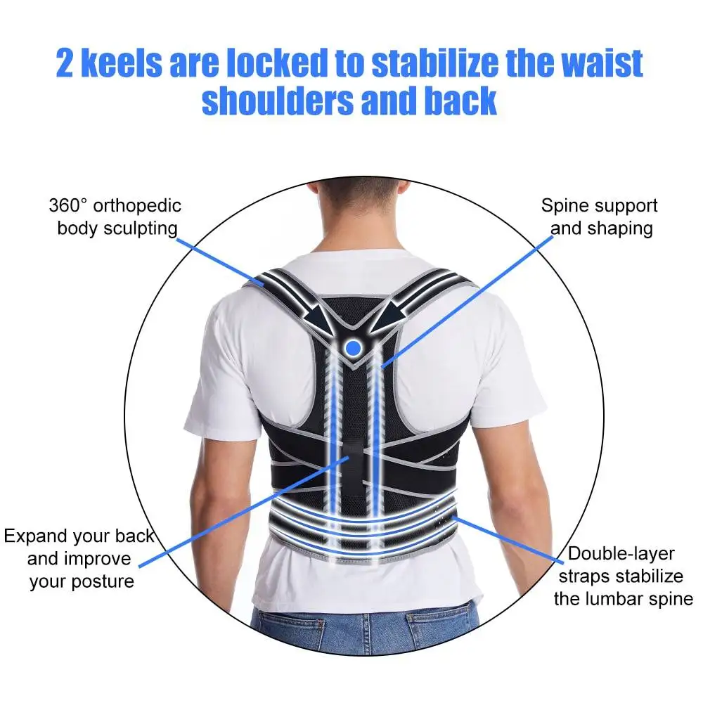 Back Posture Corrector Back Brace for Scoliosis Therapy Corset Spine Support Belt Lumbar Back Posture Back Brace with Bandage