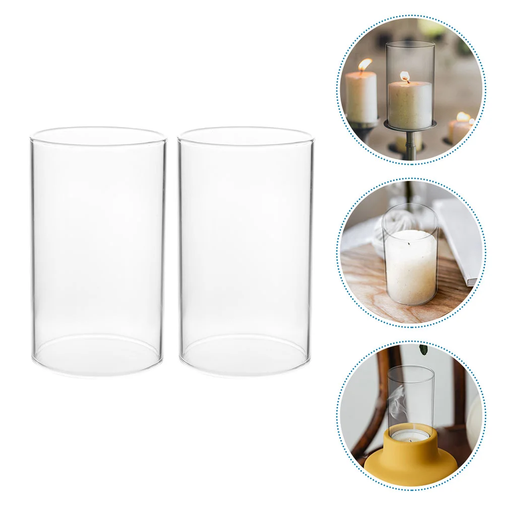

2 Pcs Windproof Lampshade Home Accessory Vintage Decor For Home Jar Holder Supply Decorative Glass Dome