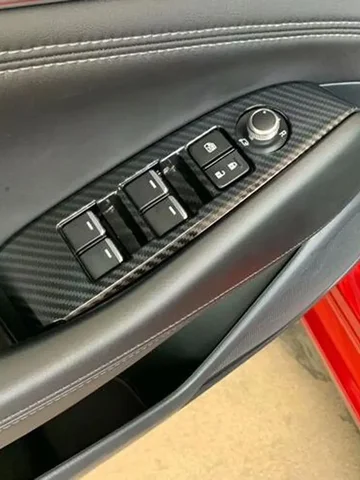 Кнопки для стеклоподъемника Mazda 6 Atenza 2019-2024 из углеродного волокна, крышка, отделка двери, подлокотника, панели, рамки, аксессуары для интерьера