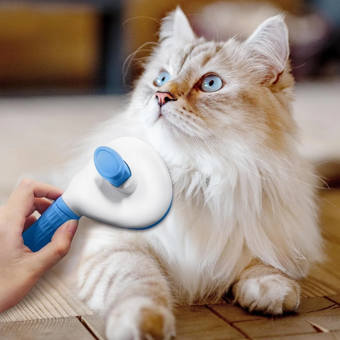 Щетка для удаления шерсти домашних животных самоочищающаяся расческа кошек из