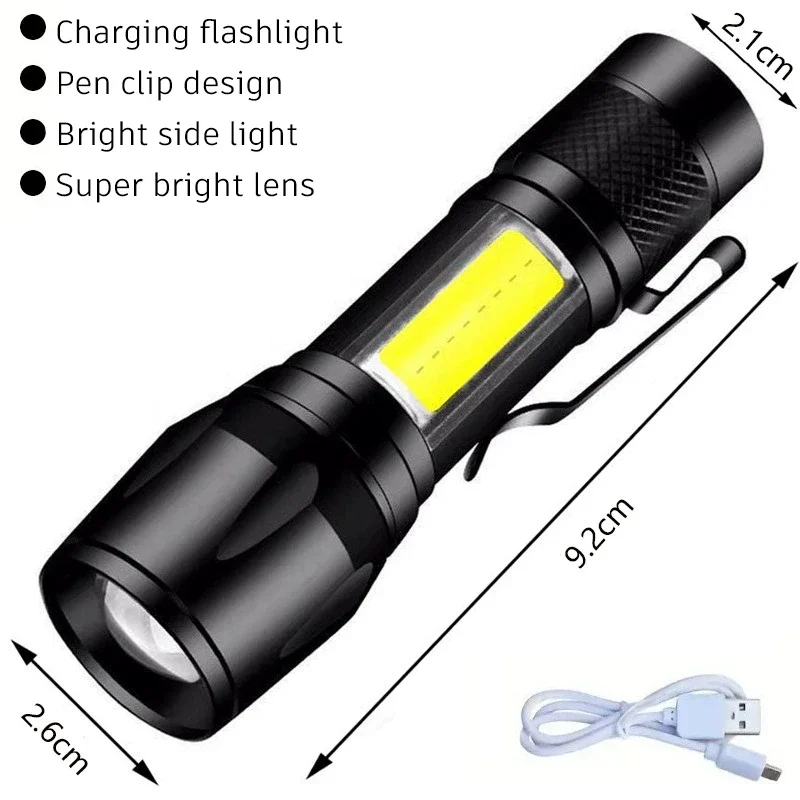 

Тактический фонарь Zoom USB rechargeable ABS пластик